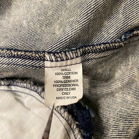 HAVOC Vintage 80s Acid Wash Fringe Womens Sz Large Blue Denim Jacket made in USA - Picture 9 of 9